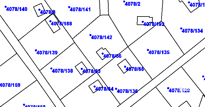 Parcela st. 4078/66 v KÚ Příbram, Katastrální mapa