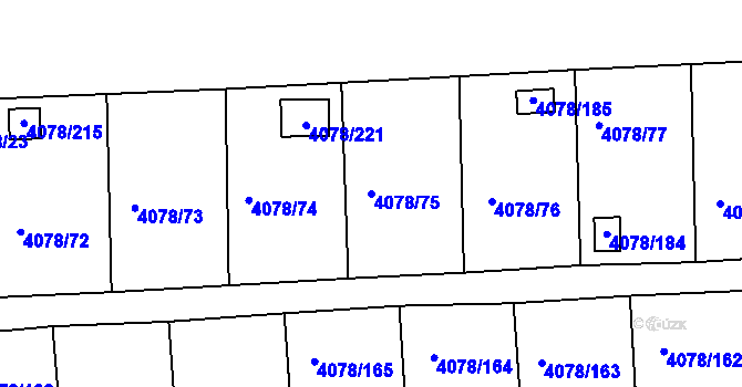 Parcela st. 4078/75 v KÚ Příbram, Katastrální mapa