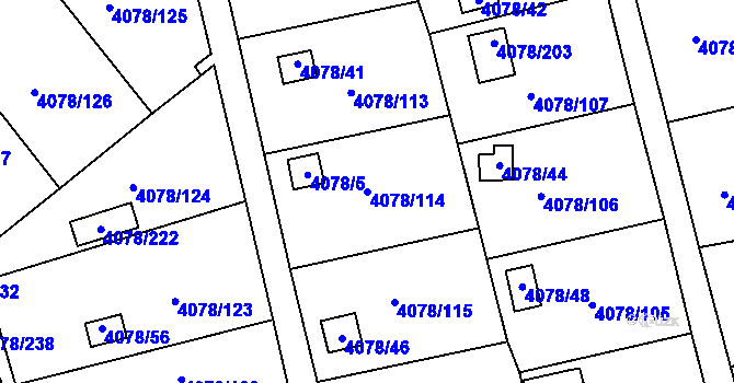 Parcela st. 4078/114 v KÚ Příbram, Katastrální mapa