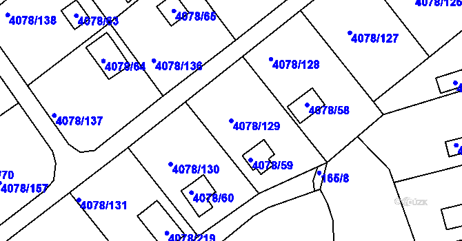 Parcela st. 4078/129 v KÚ Příbram, Katastrální mapa