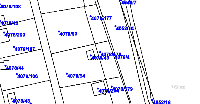 Parcela st. 4078/178 v KÚ Příbram, Katastrální mapa