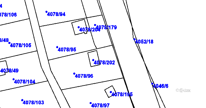 Parcela st. 4078/180 v KÚ Příbram, Katastrální mapa