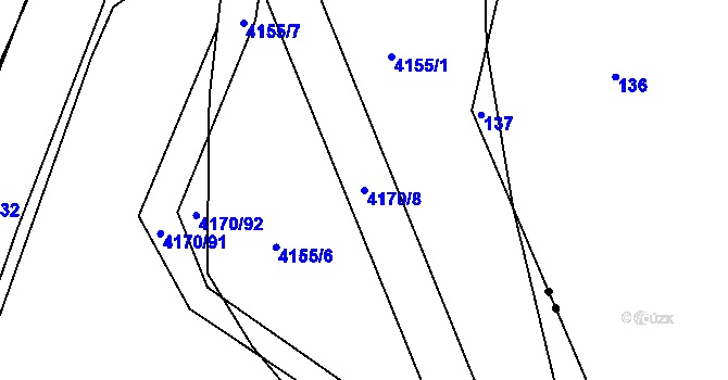 Parcela st. 4170/8 v KÚ Příbram, Katastrální mapa