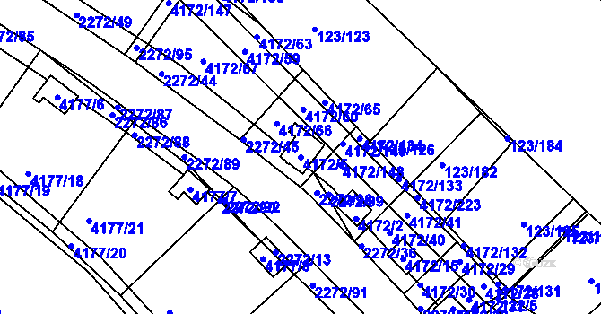 Parcela st. 4172/5 v KÚ Příbram, Katastrální mapa