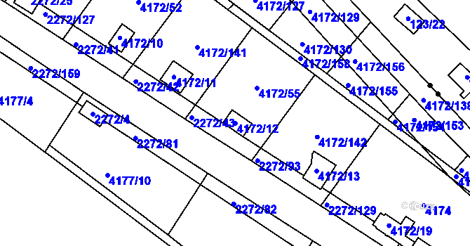 Parcela st. 4172/12 v KÚ Příbram, Katastrální mapa