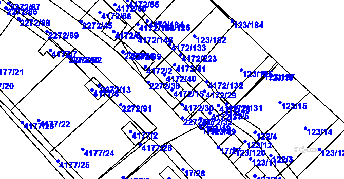 Parcela st. 4172/15 v KÚ Příbram, Katastrální mapa