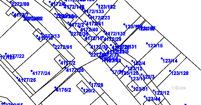 Parcela st. 4172/32 v KÚ Příbram, Katastrální mapa
