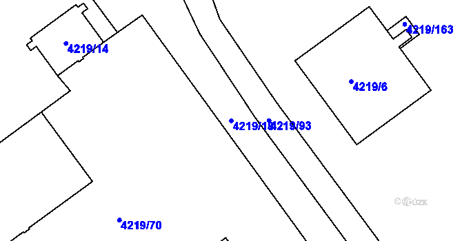Parcela st. 4219/18 v KÚ Příbram, Katastrální mapa