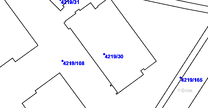 Parcela st. 4219/30 v KÚ Příbram, Katastrální mapa
