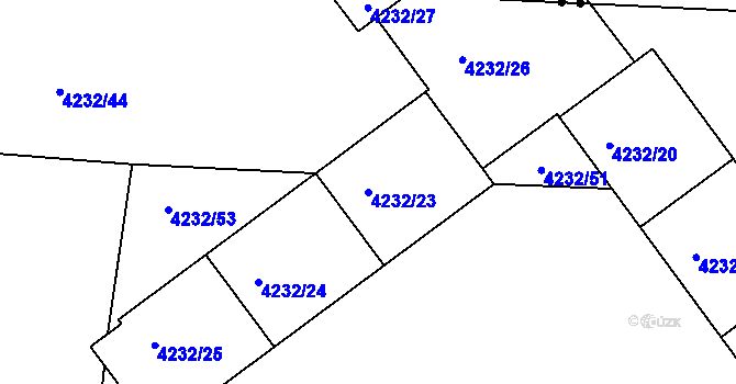 Parcela st. 4232/23 v KÚ Příbram, Katastrální mapa