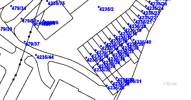 Parcela st. 4235/13 v KÚ Příbram, Katastrální mapa