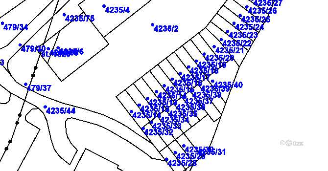 Parcela st. 4235/15 v KÚ Příbram, Katastrální mapa