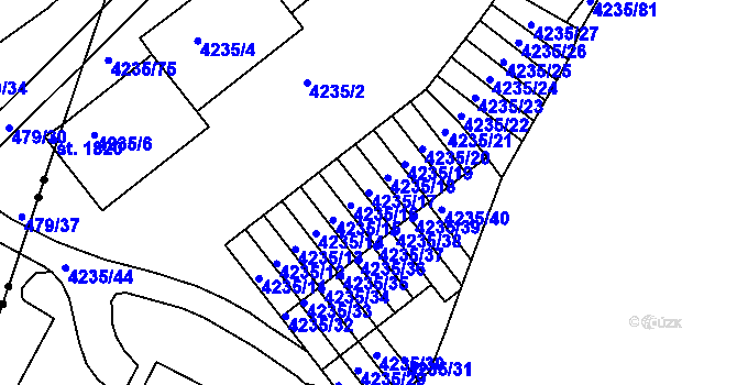 Parcela st. 4235/17 v KÚ Příbram, Katastrální mapa