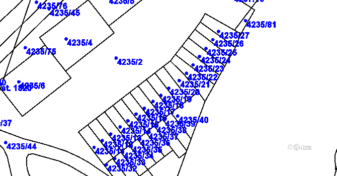 Parcela st. 4235/20 v KÚ Příbram, Katastrální mapa