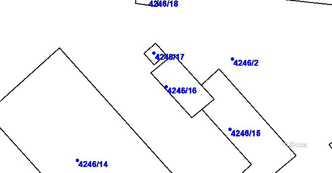 Parcela st. 4246/16 v KÚ Příbram, Katastrální mapa