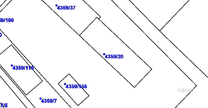 Parcela st. 4359/20 v KÚ Příbram, Katastrální mapa