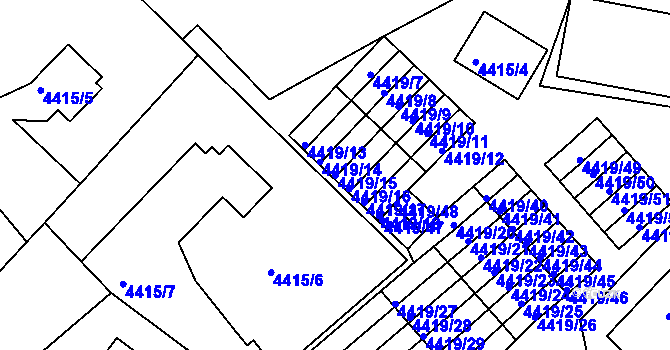 Parcela st. 4419/15 v KÚ Příbram, Katastrální mapa