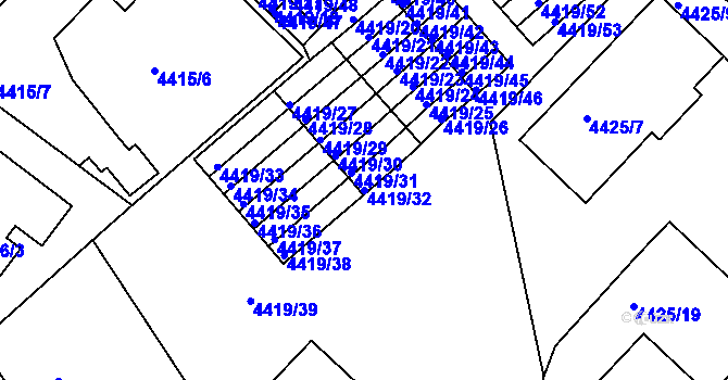 Parcela st. 4419/32 v KÚ Příbram, Katastrální mapa