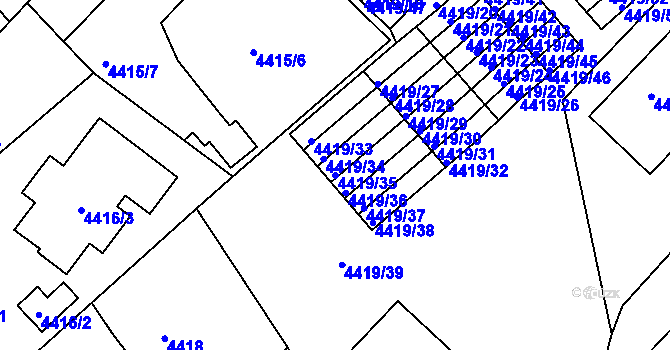Parcela st. 4419/35 v KÚ Příbram, Katastrální mapa