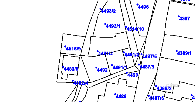 Parcela st. 4491/2 v KÚ Příbram, Katastrální mapa