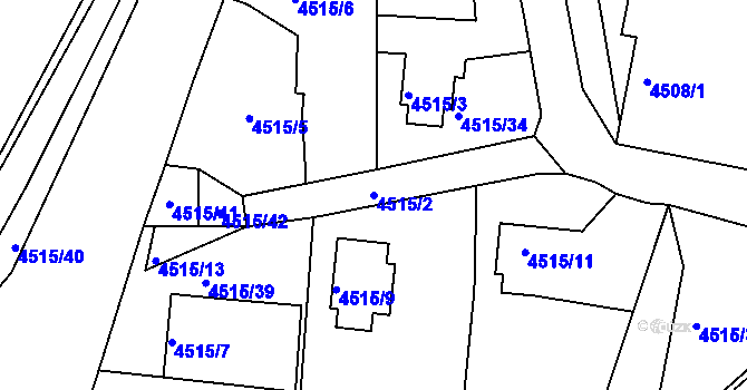 Parcela st. 4515/2 v KÚ Příbram, Katastrální mapa