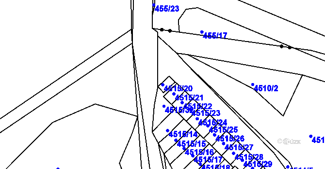 Parcela st. 4515/20 v KÚ Příbram, Katastrální mapa