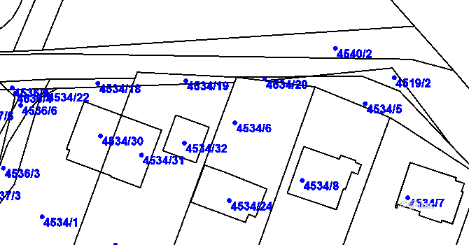 Parcela st. 4534/6 v KÚ Příbram, Katastrální mapa