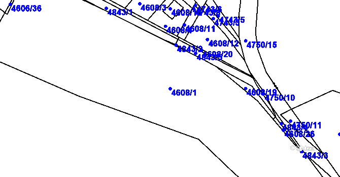 Parcela st. 4608/1 v KÚ Příbram, Katastrální mapa
