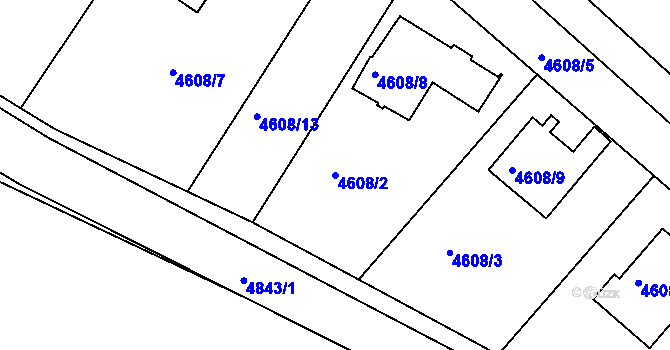 Parcela st. 4608/2 v KÚ Příbram, Katastrální mapa