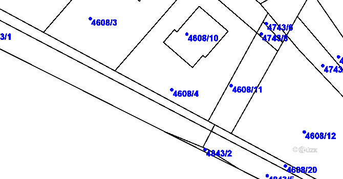 Parcela st. 4608/4 v KÚ Příbram, Katastrální mapa