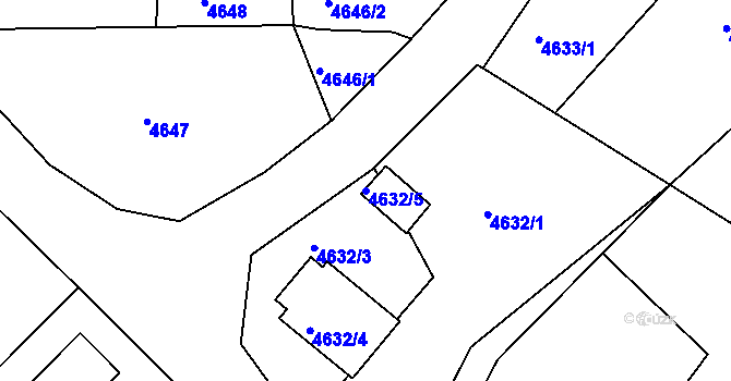Parcela st. 4632/5 v KÚ Příbram, Katastrální mapa