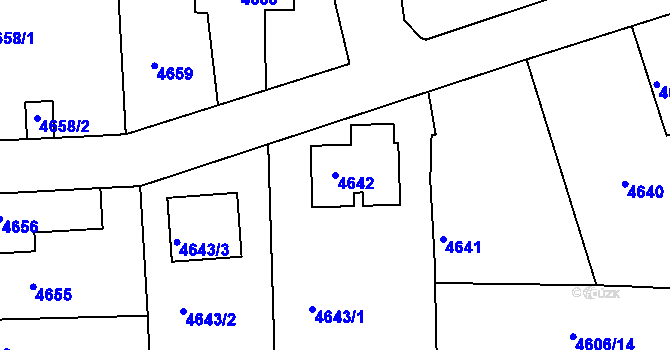 Parcela st. 4642 v KÚ Příbram, Katastrální mapa