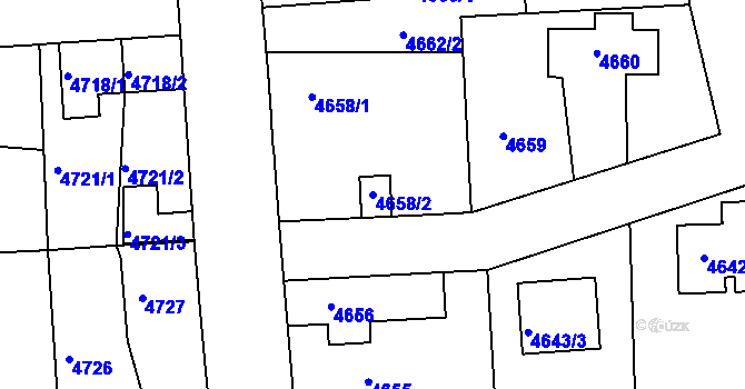 Parcela st. 4658/2 v KÚ Příbram, Katastrální mapa