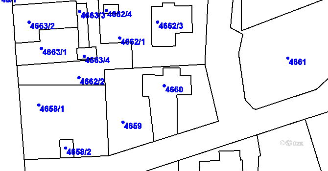 Parcela st. 4660 v KÚ Příbram, Katastrální mapa