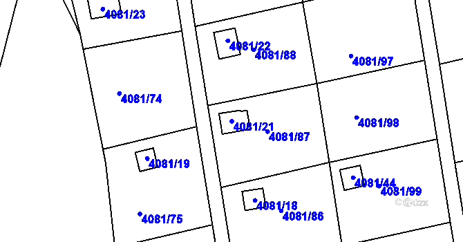 Parcela st. 4081/21 v KÚ Příbram, Katastrální mapa