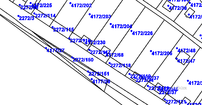 Parcela st. 2272/46 v KÚ Příbram, Katastrální mapa