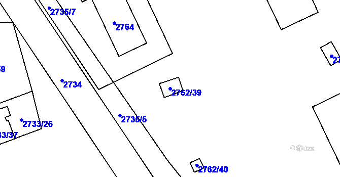 Parcela st. 2762/39 v KÚ Příbram, Katastrální mapa