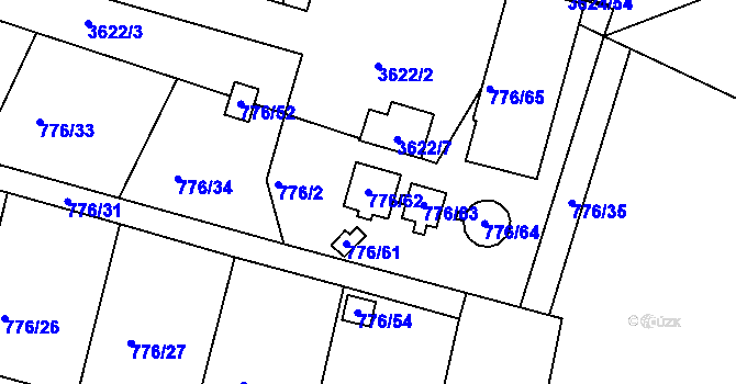 Parcela st. 776/62 v KÚ Příbram, Katastrální mapa