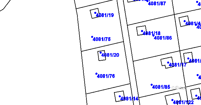 Parcela st. 4081/20 v KÚ Příbram, Katastrální mapa