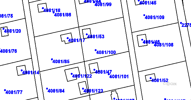 Parcela st. 4081/100 v KÚ Příbram, Katastrální mapa