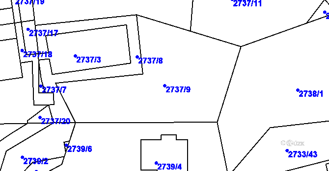 Parcela st. 2737/9 v KÚ Příbram, Katastrální mapa