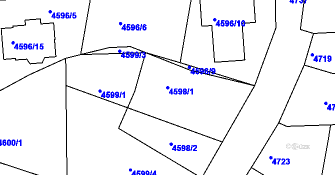 Parcela st. 4598/1 v KÚ Příbram, Katastrální mapa