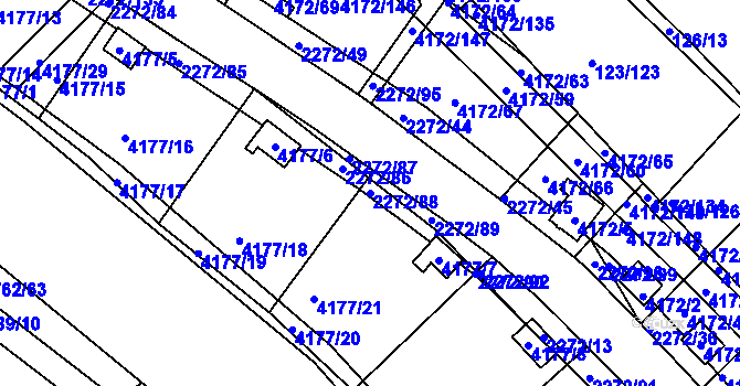 Parcela st. 2272/88 v KÚ Příbram, Katastrální mapa