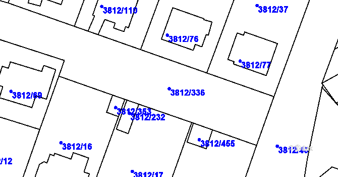 Parcela st. 3812/336 v KÚ Příbram, Katastrální mapa