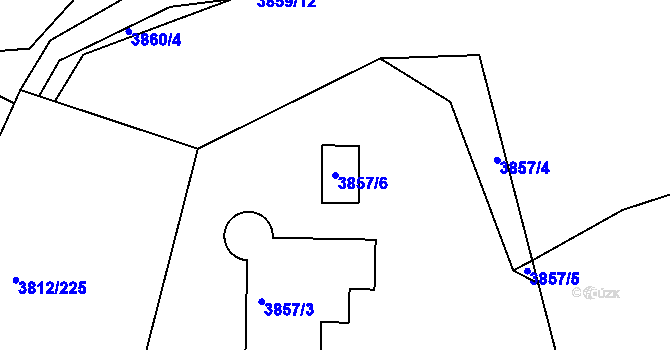 Parcela st. 3857/6 v KÚ Příbram, Katastrální mapa