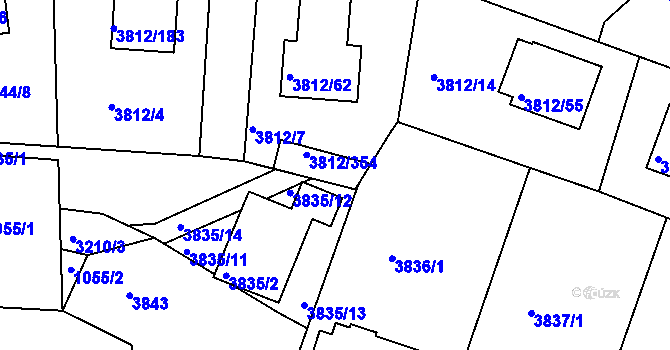 Parcela st. 3835/9 v KÚ Příbram, Katastrální mapa