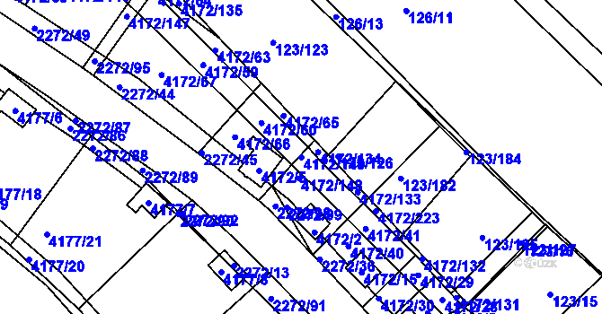 Parcela st. 4172/149 v KÚ Příbram, Katastrální mapa