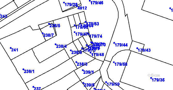 Parcela st. 179/72 v KÚ Příbram, Katastrální mapa
