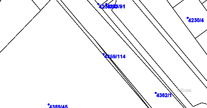 Parcela st. 4359/114 v KÚ Příbram, Katastrální mapa