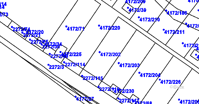 Parcela st. 4172/202 v KÚ Příbram, Katastrální mapa